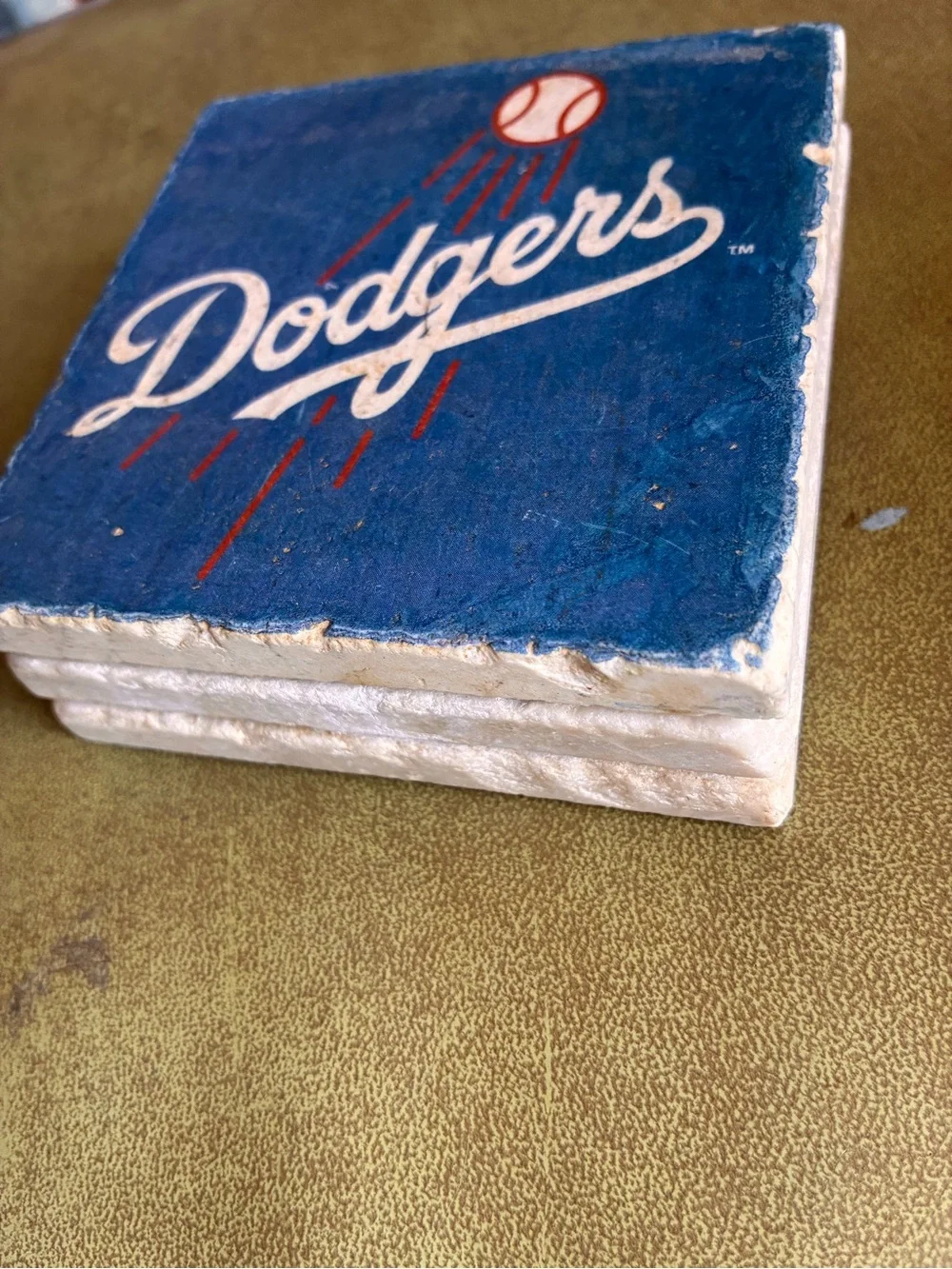LA Dodgers stone coasters